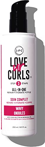 Love Ur Curls LUS Brands All-in-One Styler for Curly Hair, 8.5oz - Repair, Hydrate, and Style in One Step - For Natural Curly Textures - No Crunch, No Cast, Hair Care With Shea Butter and Moringa