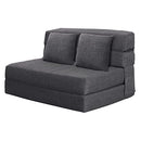 ANONER Fold Sofa Bed Couch Memory Foam with Pillow Futon Sleeper Chair Guest Bed and Fold Out Couch, Washable Cover Twin Size, Dark Gray