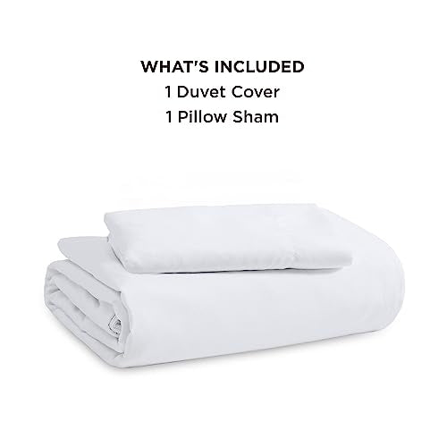 Bedsure Twin/Twin XL Duvet Cover Dorm Bedding - Soft Prewashed White Duvet Cover Twin, 2 Pieces, Includes 1 Duvet Cover (68"x90") with Zipper Closure & 1 Pillow Sham, Comforter NOT Included