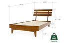 Bme Caden 15" Bed Frame with Adjustable Headboard - Mid Century, Retro Style with Acacia Wood - No Box Spring Needed - Wood Slat Support - Easy Assembly (Caramel, King (U.S. Standard))
