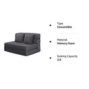 ANONER Fold Sofa Bed Couch Memory Foam with Pillow Futon Sleeper Chair Guest Bed and Fold Out Couch, Washable Cover Twin Size, Dark Gray