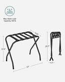 SONGMICS Luggage Rack, Pack of 2, Luggage Racks for Guest Room, Suitcase Stand, Steel Frame, Foldable, for Bedroom, Black URLR64B-2
