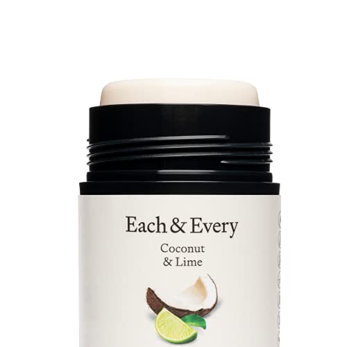 Each & Every 2-Pack Natural Aluminum-Free Deodorant for Sensitive Skin with Essential Oils, Plant-Based Packaging (Unscented, 2.5 Ounce (Pack of 2))