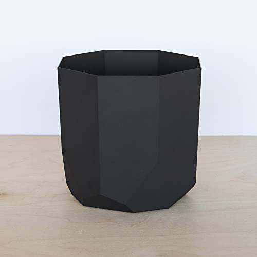 Bloem Tuxton Hexagon Planter: 8" - Black - Modern Unique Geometic Small Pl, Durable Resin, Modern Design, Optional Drainage Holes, for Indoor & Outdoor Use, Gardening, 1.7 Gallon Capacity