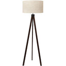 LEPOWER Wood Tripod Floor Lamp, Mid Century Standing Reading Light for Living Room, Bedroom, Study Room and Office, Modern Design, Flaxen Shade with E26 Base (Walnut)