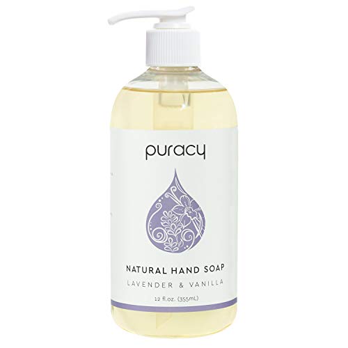 Puracy Natural Gel Hand Wash, Vegan, Hypoallergenic, All Skin Types, Lavender & Vanilla (Lavender & Vanilla, 12 Fl. Oz (Pack of 1)) (PHS12) (Shipping Only)
