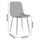 CangLong Modern ‎Faux Leather Dining Chairs, PU Cushion Seat Back，Metal Legs for Kitchen Dining Room Side Chair, Set of 2, Brown