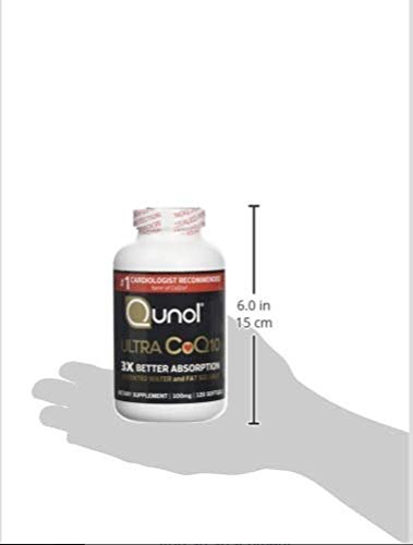 Qunol Ultra CoQ10 100mg, 3x Better Absorption, Patented Water and Fat Soluble Natural Supplement Form of Coenzyme Q10, Antioxidant for Heart Health, 120 Count Softgels (Shipping Only)