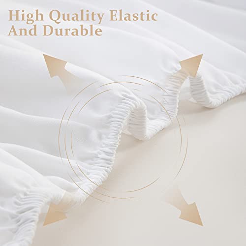 SONORO KATE Bed Sheet Set Super Soft Microfiber 1800 Thread Count Luxury Egyptian Sheets Fit 18-24 Inch Deep Pocket Mattress Wrinkle-6 Piece (Beige, Queen)