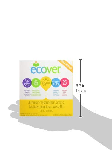 Ecover Automatic Dishwasher Soap Tablets, Citrus, 25 Count (Pack of 6) - Packaging May Vary