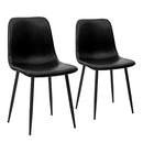 CangLong Modern ‎Faux Leather Dining Chairs, PU Cushion Seat Back，Metal Legs for Kitchen Dining Room Side Chair, Set of 2, Brown