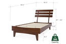 Bme Caden 15" Bed Frame with Adjustable Headboard - Mid Century, Retro Style with Acacia Wood - No Box Spring Needed - Wood Slat Support - Easy Assembly (Caramel, King (U.S. Standard))