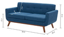 Kingfun Tbfit 65" W Loveseat Sofa, Mid Century Modern Decor Love Seat Couches for Living Room, Button Tufted Upholstered Love Seats Furniture, Solid and Easy to Install Small Couch for Bedroom, Grey…