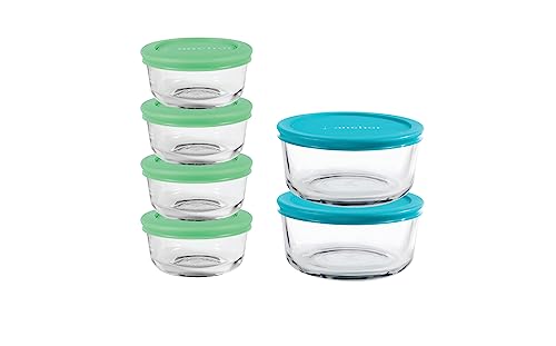Anchor Hocking SnugFit 12 Piece Glass Food Storage Containers with Lids, Red