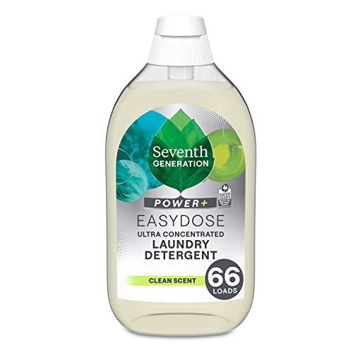 Seventh Generation EasyDose Laundry Detergent, Ultra Concentrated: 66 Loads, Free & Clear Designed for Sensitive Skin, 23.1 Fl Oz