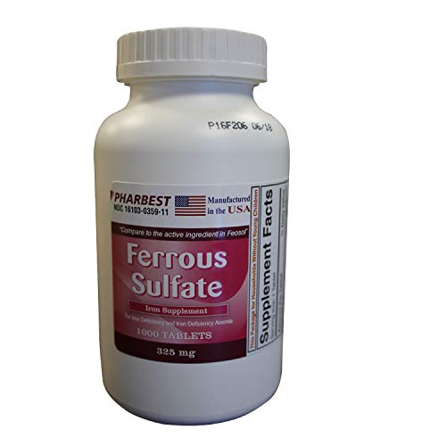 Ferrous Sulfate 325 mg Tablets, 1000 Count