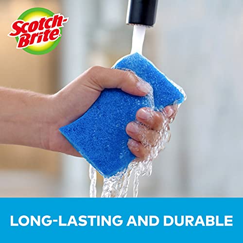 Scotch-Brite Zero Scratch Scrub Sponges for Cleaning Kitchen, Bathroom, and Household, Non-Scratch Sponges Safe for Non-Stick Cookware, 6 Scrubbing Sponges