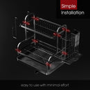 Sakugi Dish Drying Rack for Countertop - Rustproof Dish Rack, Space-Saving & Multipurpose Drying Rack for Kitchen Counter with Utensil Holder, Large-Capacity 2-Tier Dish Drying Rack, Black