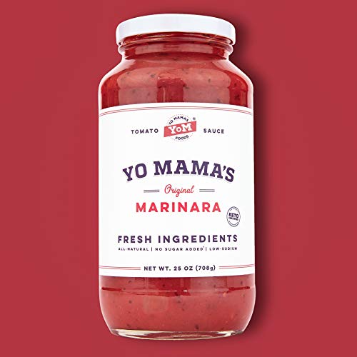 Keto Marinara Pasta Sauce by Yo Mama's Foods - Pack of (2) - No Sugar Added, Low Carb, Low Sodium, Gluten Free, Paleo Friendly, and Made with Whole, Non-GMO Tomatoes. (Shipping Only)