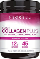 NeoCell Super Collagen Plus with Vitamin C and Hyaluronic Acid, Collagen Type 1 and 3 Dietary Supplement, Keto Certified, Gluten-Free, 6.9 Ounces