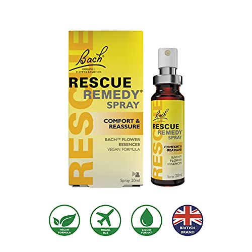 Bach RESCUE REMEDY Spray 20mL, Natural Stress Relief, Homeopathic Flower Essence, Vegan, Gluten & Sugar-Free, Non-Habit Forming (Packaging May Vary)