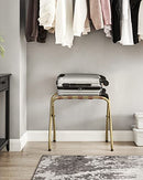 SONGMICS Luggage Rack, Pack of 2, Luggage Racks for Guest Room, Suitcase Stand, Steel Frame, Foldable, for Bedroom, Black URLR64B-2