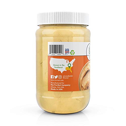 Tru-Nut Peanut Butter Powder - Made with Natural Ingredients - Vegan, Low Carb, Gluten Free, Non GMO - Low Calorie Peanut Butter Protein Powder - Peanut Butter Flavor, 30oz