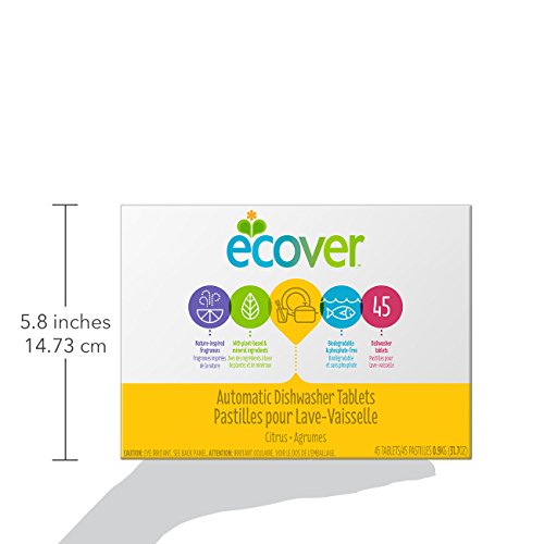 Ecover Automatic Dishwasher Soap Tablets, Citrus, 25 Count (Pack of 6) - Packaging May Vary