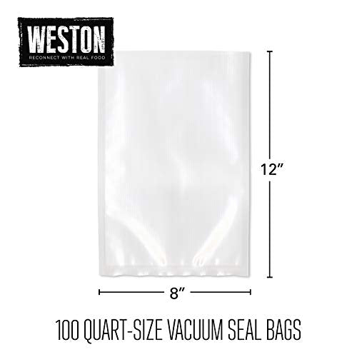 Weston 8-by-12-Inch Vacuum-Sealer Food Bags, 100 Count (30-0101-W) (Shipping Only)