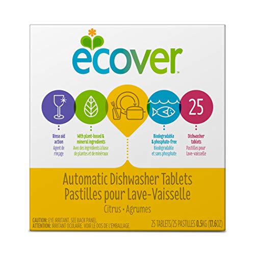 Ecover Automatic Dishwasher Soap Tablets, Citrus, 25 Count (Pack of 6) - Packaging May Vary