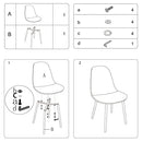 CangLong Modern ‎Faux Leather Dining Chairs, PU Cushion Seat Back，Metal Legs for Kitchen Dining Room Side Chair, Set of 2, Brown