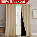 NICETOWN Grey Full Shade Curtain Panels, Pair of Energy Smart & Noise Blocking Out Blackout Drapes for Dining Room Window, Thermal Insulated Guest Room Lined Window Dressing(Gray, 52 x 84 inch)