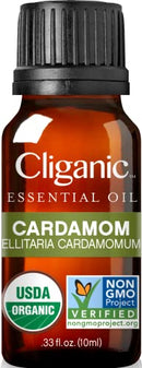 Cliganic Organic Cardamom Essential Oil - 100% Pure Natural for Aromatherapy Diffuser | Non-GMO Verified