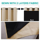 NICETOWN Grey Full Shade Curtain Panels, Pair of Energy Smart & Noise Blocking Out Blackout Drapes for Dining Room Window, Thermal Insulated Guest Room Lined Window Dressing(Gray, 52 x 84 inch)