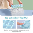 DOQAUS Ice Cube Tray with Lid and Bin, 4 Pack Silicone Plastic Ice Cube Trays for Freezer with Ice Box, Ice Trays with Ice Container, Stackable Ice Tray with Storage Ice Bucket,Ice Tong,Ice Scoop