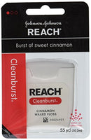 Reach Waxed Dental Floss Bundle | Effective Plaque Removal, Extra Wide Cleaning Surface | Shred Resistance & Tension, Slides Smoothly & Easily , PFAS FREE | Cinnamon Flavored, 55 Yard (Pack of 6)