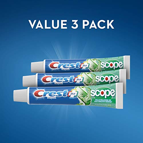 Crest + Scope Complete Whitening Toothpaste, Minty Fresh, 5.4 Oz (Pack of 3)