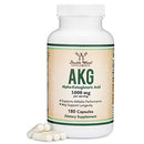 AKG Supplement (Alpha Ketoglutaric Acid) 1,000mg Per Serving (180 Capsules) Different and May Be More Effective Than AAKG (Recently Studied for Healthy Aging Properties) Gluten Free