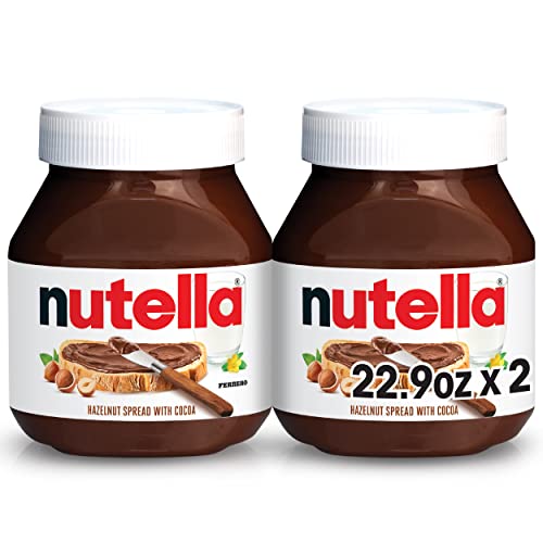 Nutella Hazelnut Spread with Cocoa for Breakfast, 22.9 oz Jar, 2 Pack