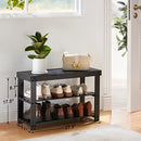 Pipishell Bamboo Shoe Rack Bench, 3 Tier Sturdy Shoe Organizer, Storage Shoe Shelf, Holds up to 300lbs for Entryway Bedroom Living Room Balcony, Bamboo