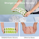 DOQAUS Ice Cube Tray with Lid and Bin, 4 Pack Silicone Plastic Ice Cube Trays for Freezer with Ice Box, Ice Trays with Ice Container, Stackable Ice Tray with Storage Ice Bucket,Ice Tong,Ice Scoop
