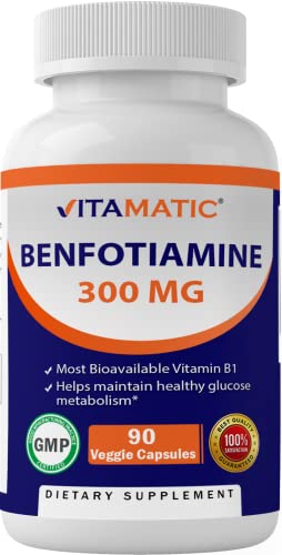 Vitamatic Benfotiamine 300 mg 90 Vegetarian Capsules - Also Called Fat Soluble Vitamin B1