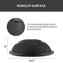 ZELUS 25in. Balance Ball | 1500lb Inflatable Half Exercise Ball Wobble Board Balance Trainer w Nonslip Base | Half Yoga Ball Strength Training Equipment w 2 Bands, Pump, Extra Ball Included (Black)