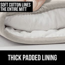 Gorilla Grip Heat and Slip Resistant Silicone Oven Mitts Set, Soft Cotton Lining, Waterproof, BPA-Free, Long Flexible Thick Gloves for Cooking, Kitchen Mitt Potholders, 12.5 in, Black