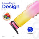 Fidus 32oz Motivational Water Bottles with Times to Drink & Straw,Leakproof BPA Free Bottle with Time Marker to Ensure You Drink Enough Water Daily for Fitness, Gym and Outdoor Sports