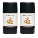 Each & Every 2-Pack Natural Aluminum-Free Deodorant for Sensitive Skin with Essential Oils, Plant-Based Packaging (Unscented, 2.5 Ounce (Pack of 2))