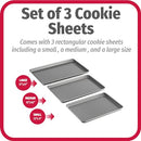 Goodcook Baking Sheet, 13 Inch x 9 Inch, Dark gray - 3 Piece