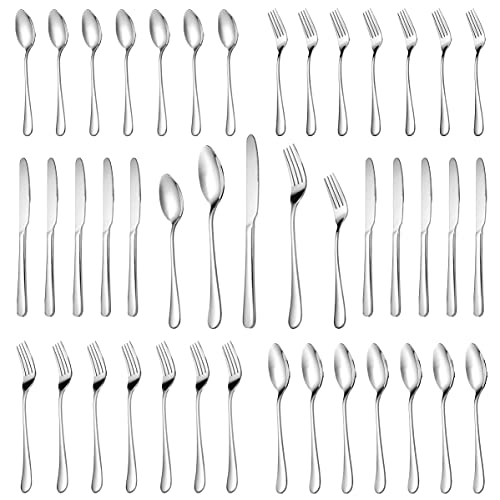 30 Piece Silverware Set Service for 6,Premium Stainless Steel Mirror Polished Cutlery Utensil Set,Durable Home Kitchen Eating Tableware Set,Include Fork Knife Spoon Set,Dishwasher Safe