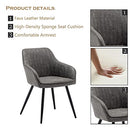 annjoe Faux Leather Accent Arm Chairs for Living Room Leisures/ Upholstered Chair with Metal Legs Set of 2 for Home Kitchen Office Bistro Cafe, Brown