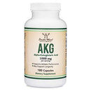AKG Supplement (Alpha Ketoglutaric Acid) 1,000mg Per Serving (180 Capsules) Different and May Be More Effective Than AAKG (Recently Studied for Healthy Aging Properties) Gluten Free